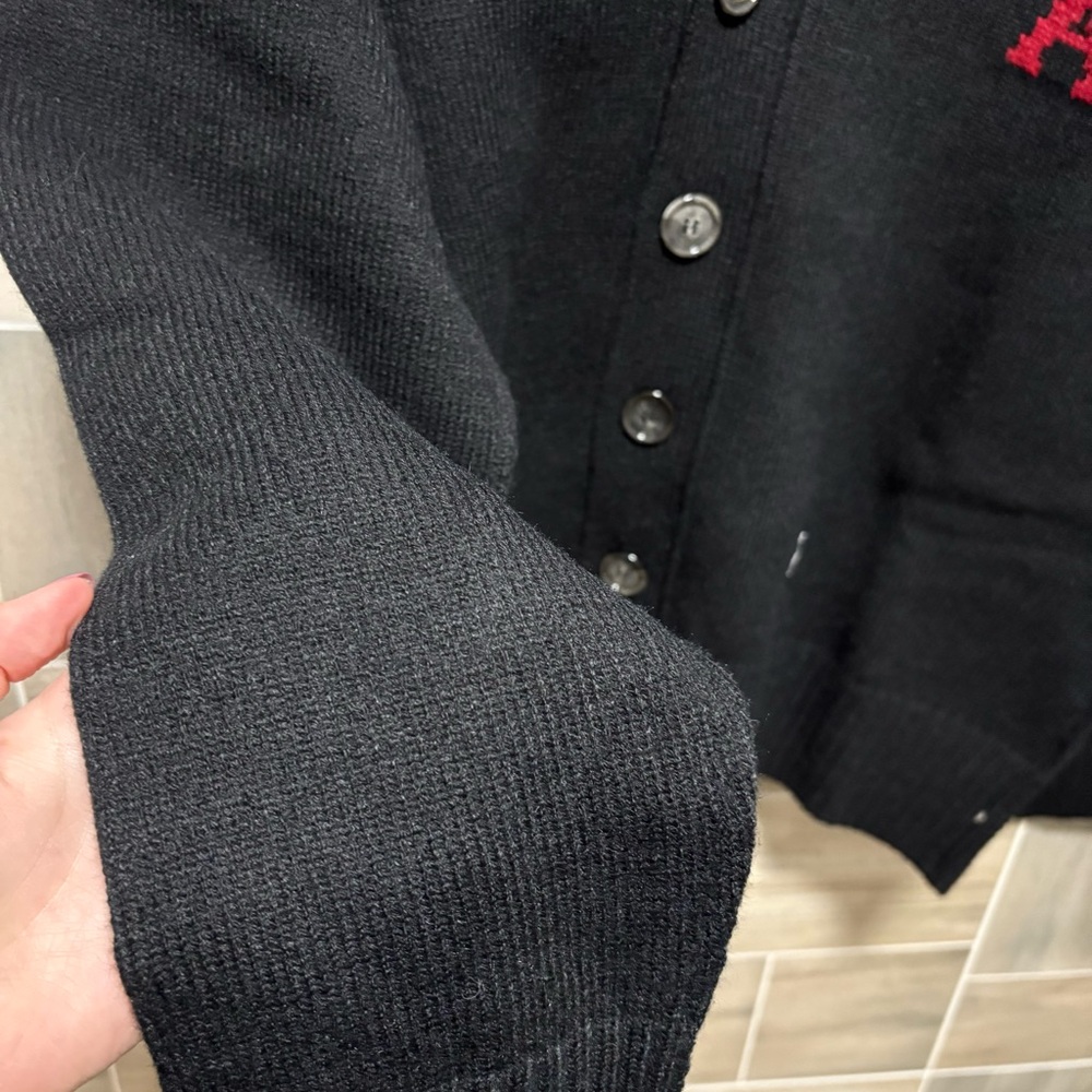 Ami Black Sweater with Red Heart Detail - Picture 3 of 4